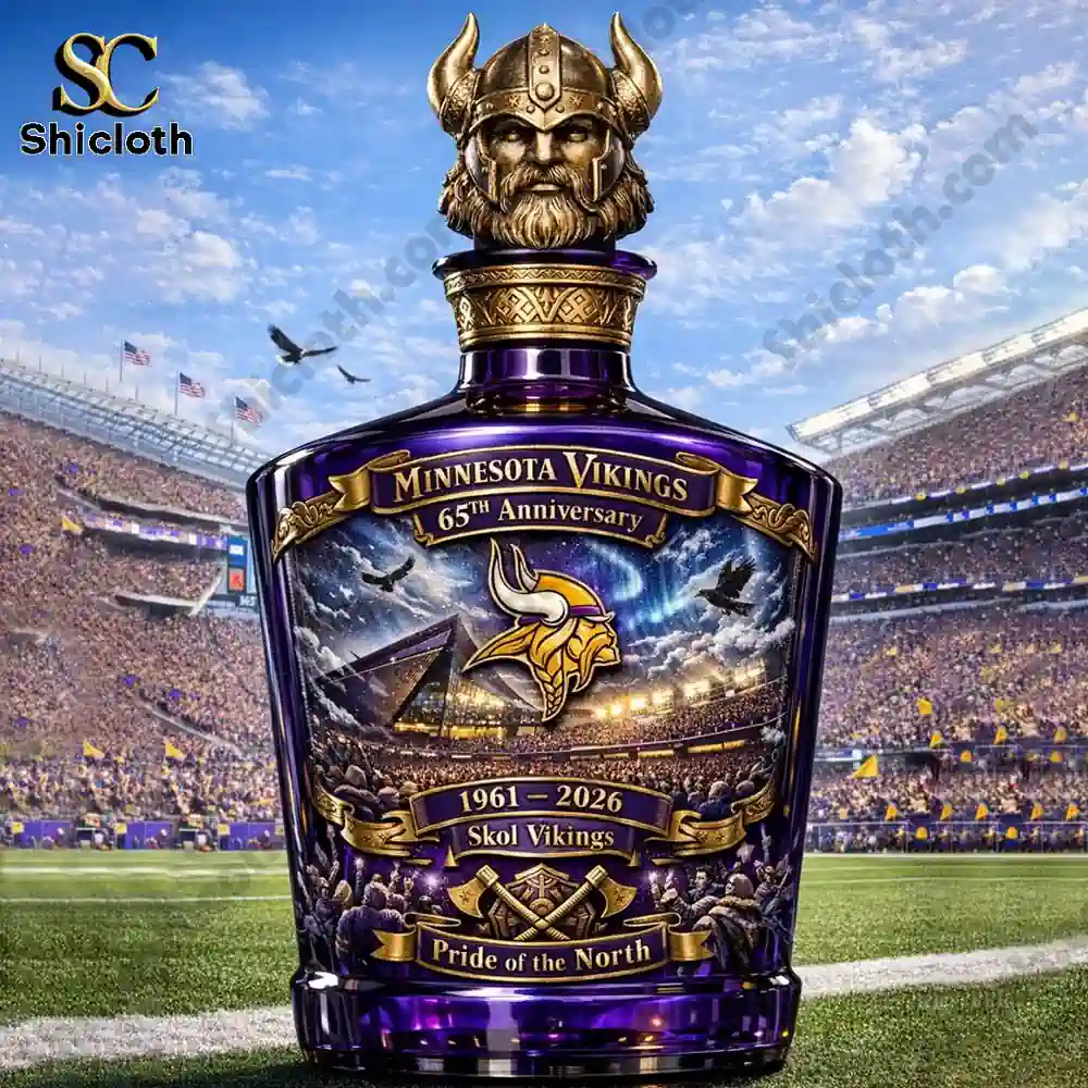 Demogorgon Sculpted Whiskey Glass 146 Minnesota Vikings themed decorative bottle in football stadium!