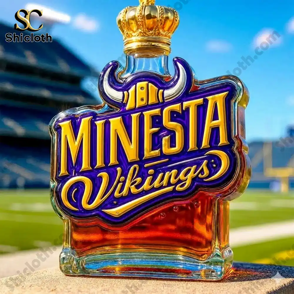 Minnesota Vikings themed whiskey bottle on football field!