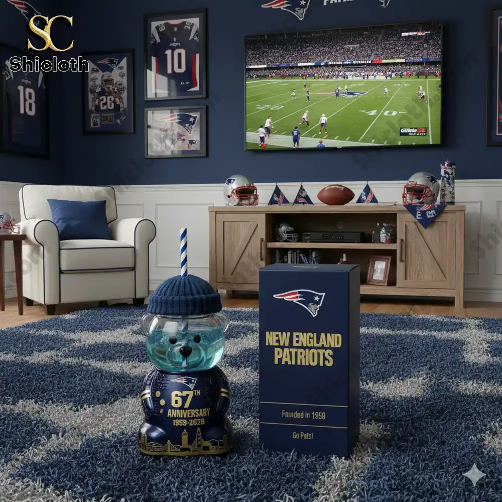 New England Patriots 67th Anniversary Bear Drinkware