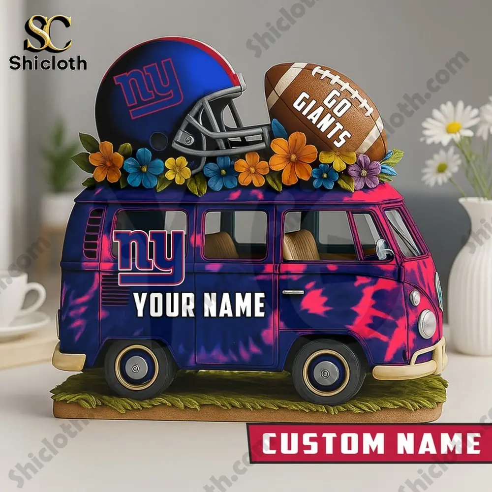 New York Giants van decor with helmet and football!