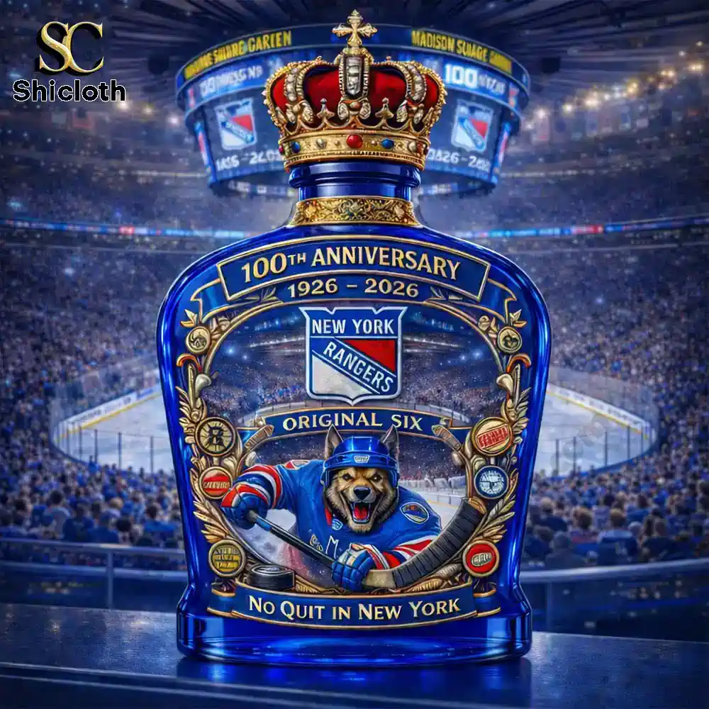 Alternative view of New York Rangers 100Th Anniversary 2026 Original Six Whiskey Bottle