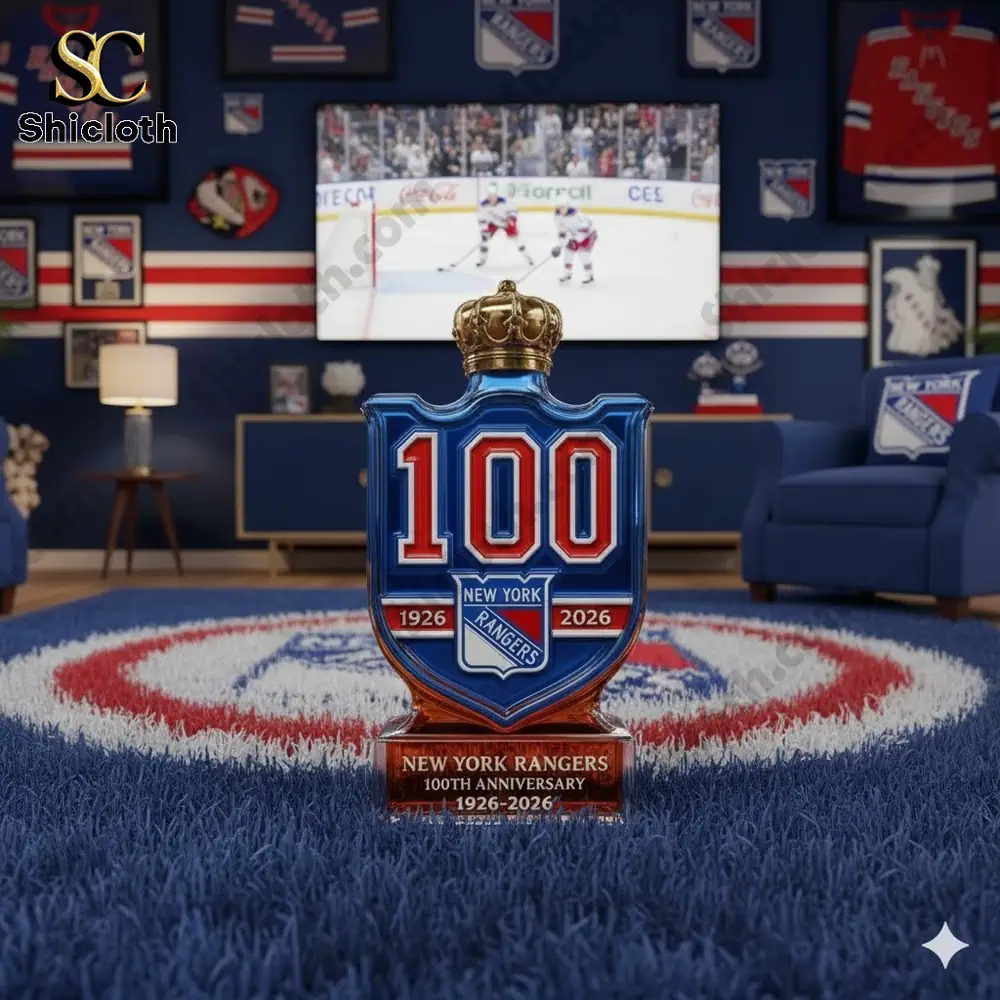New York Rangers one hundred year emblem displayed in a fan room!