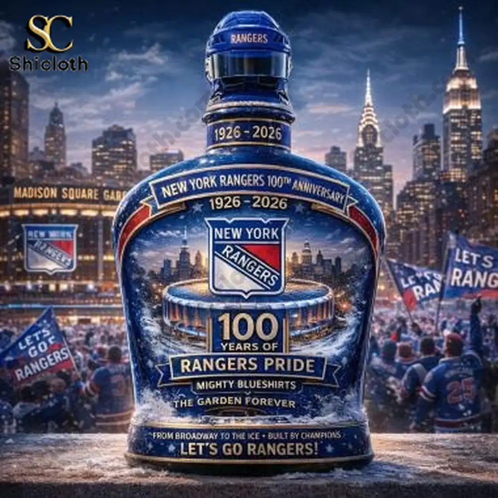 Demogorgon Sculpted Whiskey Glass 142 New York Rangers anniversary collectible bottle city background!