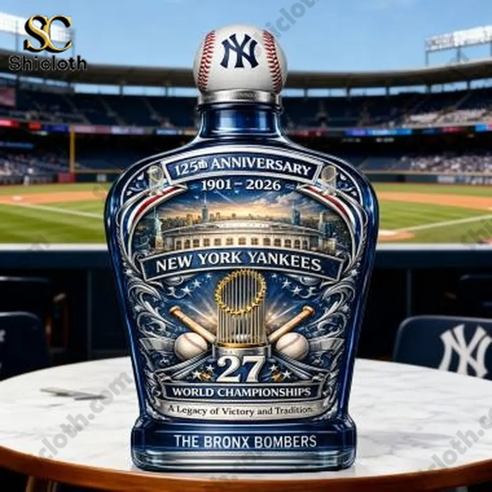Demogorgon Sculpted Whiskey Glass 138 New York Yankees anniversary collectible bottle on baseball field!