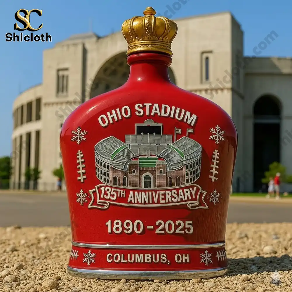 Ohio Stadium 135Th Anniversary 2025 Collector Whiskey Bottle 3 Ohio Stadium 135th Anniversary whiskey bottle outside Ohio Stadium