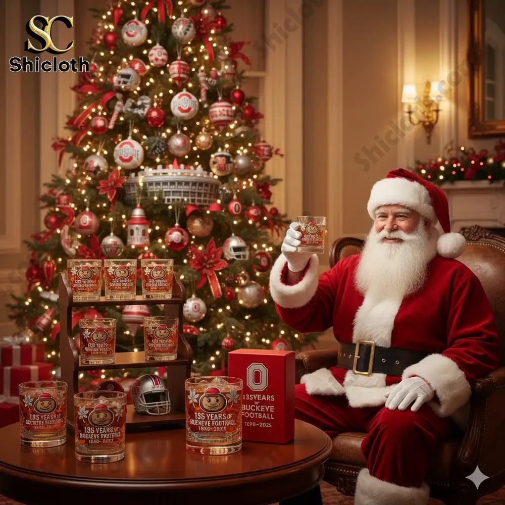 Ohio State Buckeyes 135th Anniversary Whiskey Glass Christmas Gift