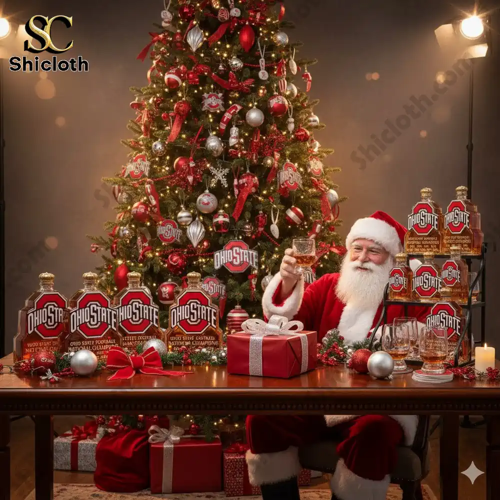 Ohio State Football National Champions 9 Time Whiskey Bottle