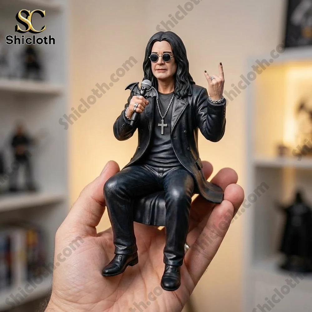 Ozzy Osbourne holding microphone rock figure!