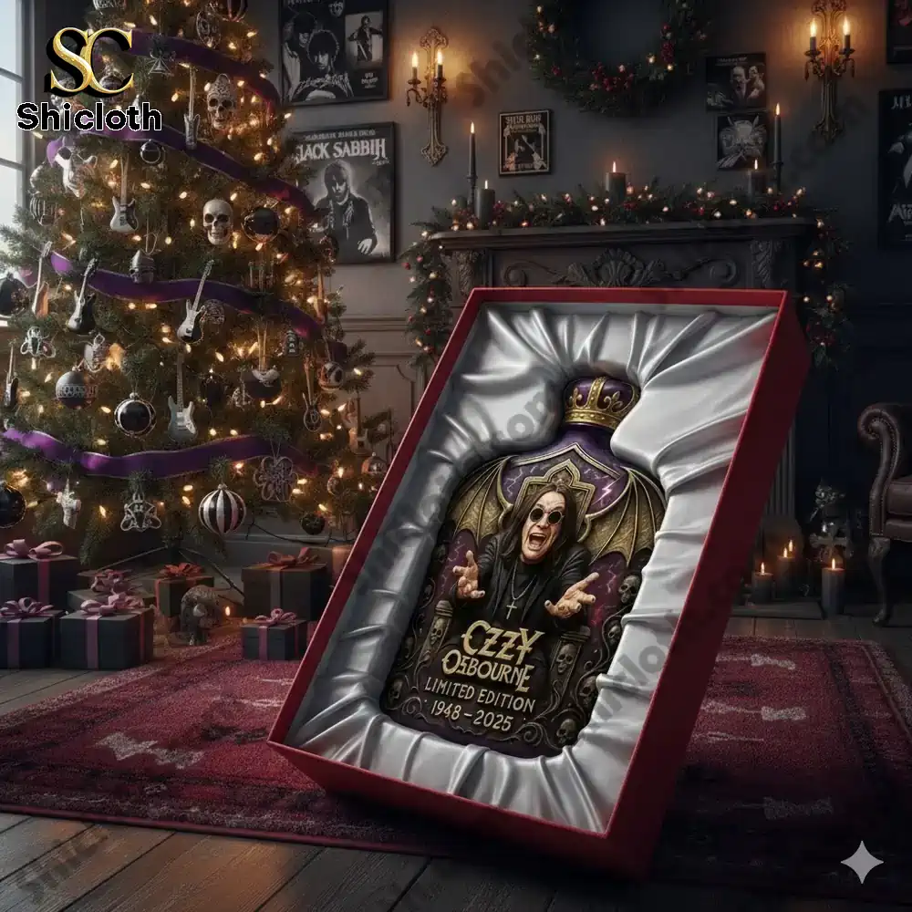Ozzy Osbourne Edition 1948-2025 Crown Royal Christmas Gift Whiskey Bottle
