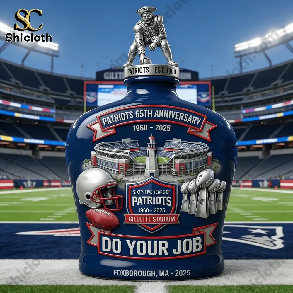 Patriots 65th Anniversary Do Your Job Whiskey Bottle