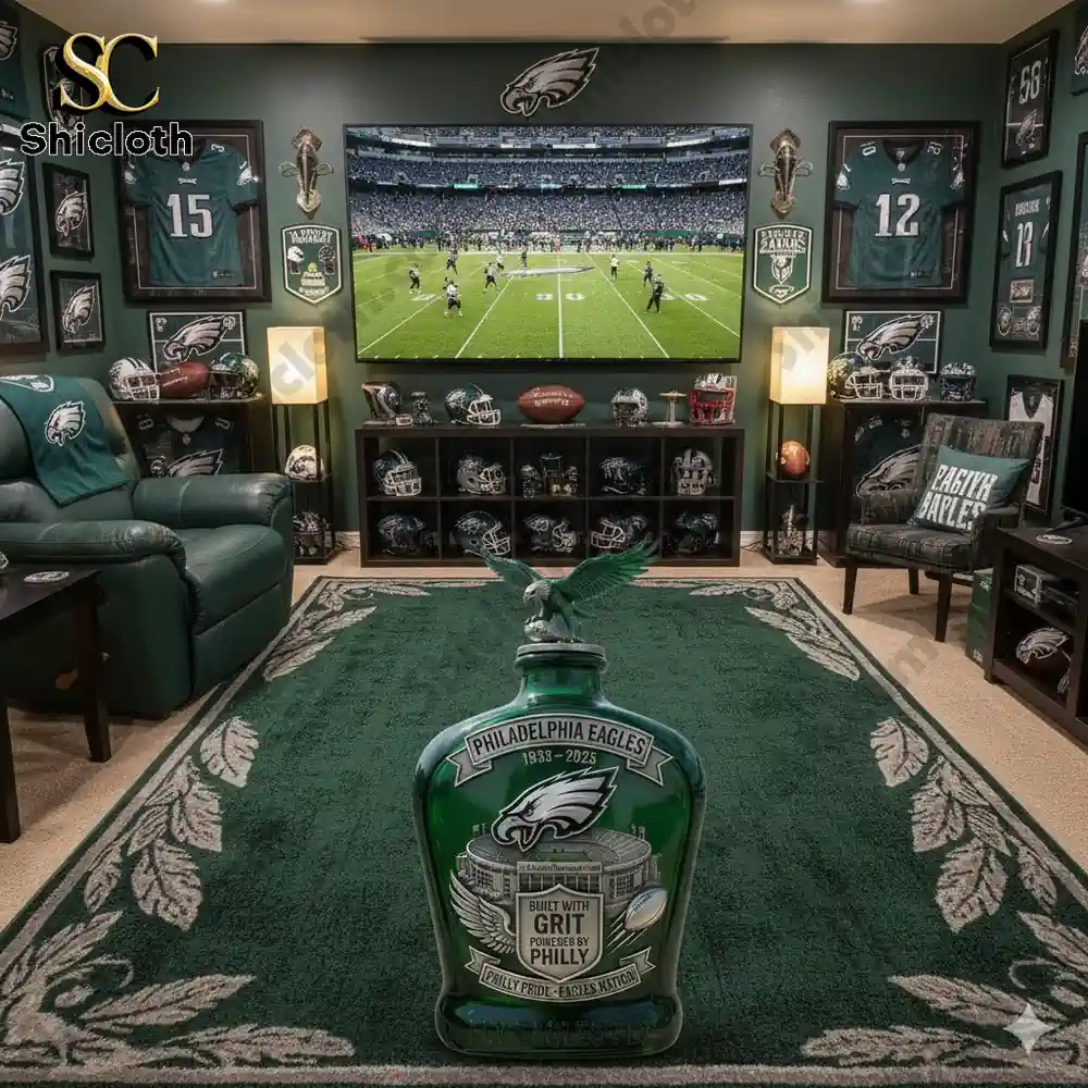 Philadelphia Eagles 92nd Anniversary Built With Grit Powered By Philly Whiskey Bottle
