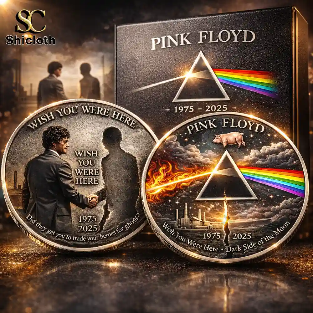 Pink Floyd commemorative coins presented with premium display box by Shicloth!