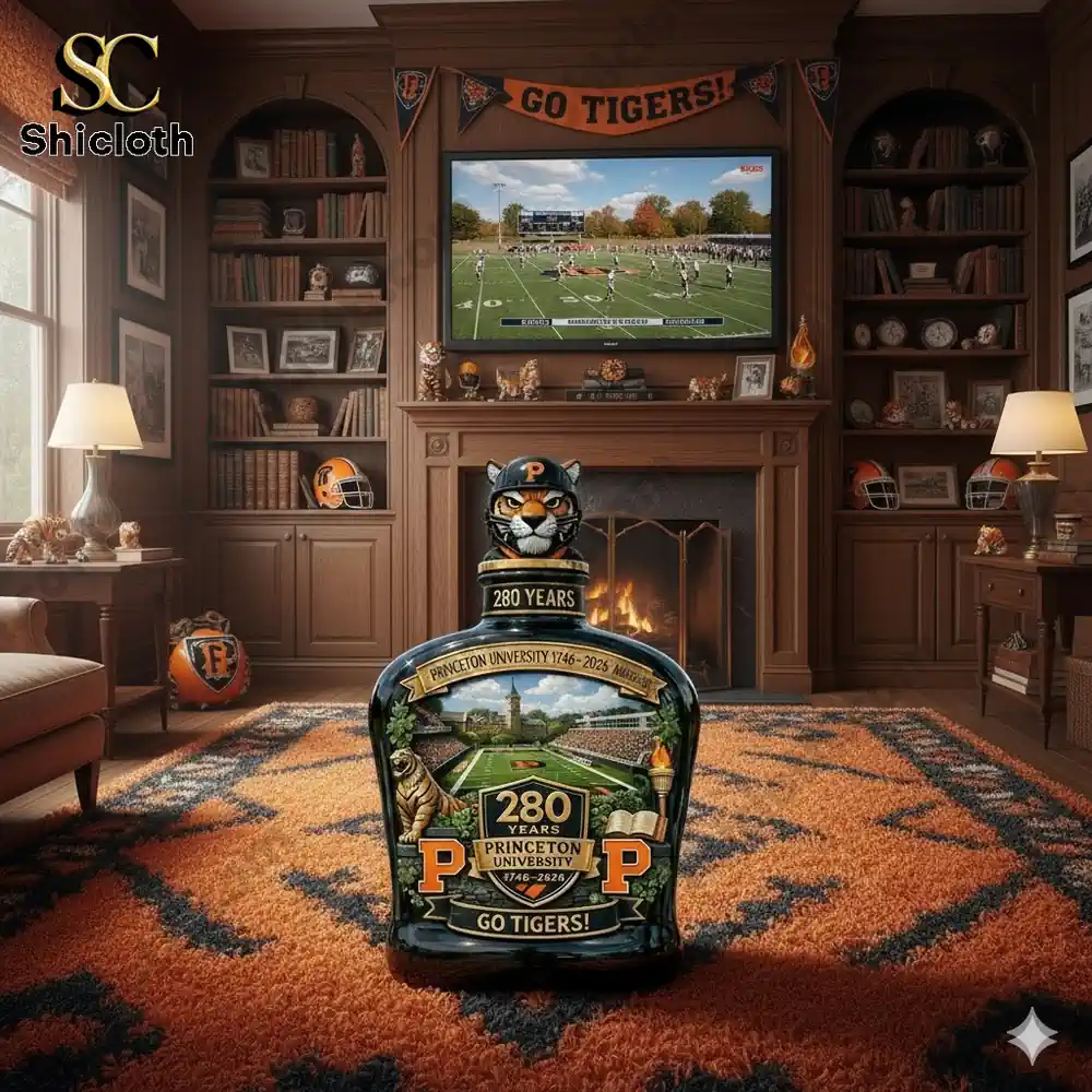 Princeton University anniversary decorative bottle in a classic living room!