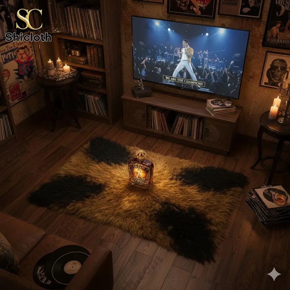 Queen anniversary whiskey decanter in music room!