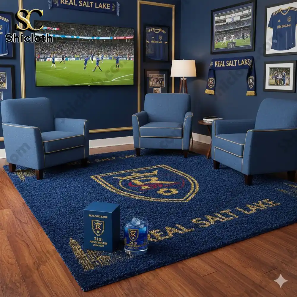 Real Salt Lake themed room with anniversary glass and decor!