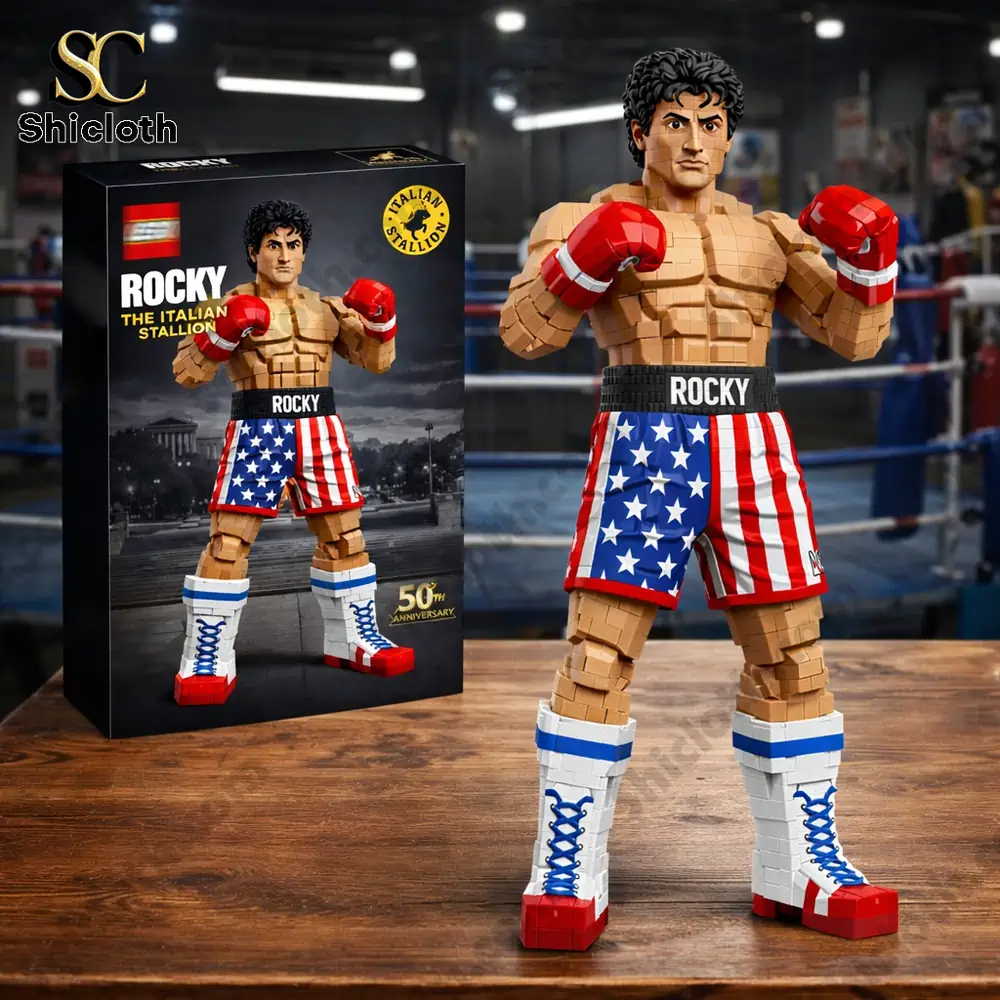 Rocky boxing brick figure in ring display!