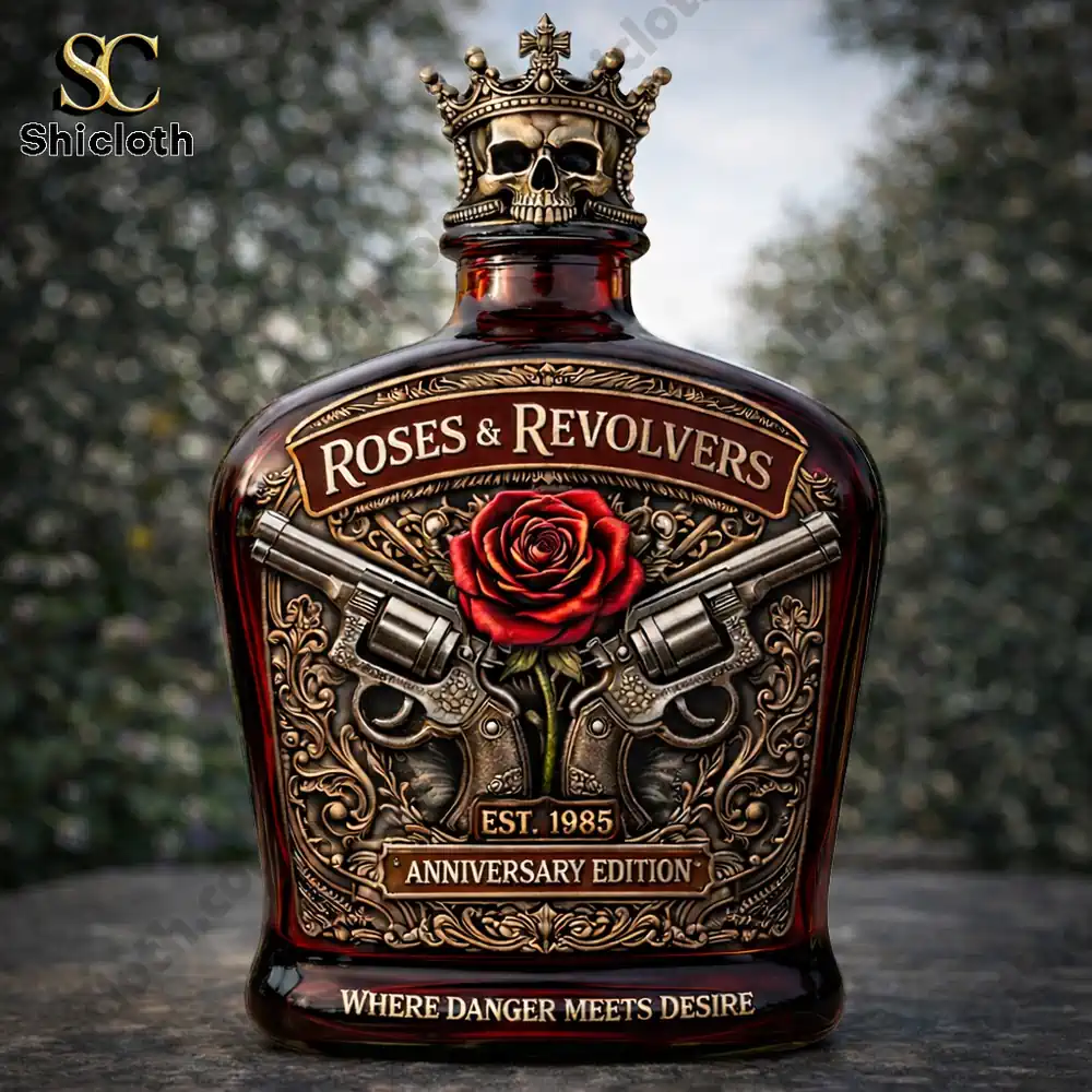 Demogorgon Sculpted Whiskey Glass 178 Ornate perfume bottle with skull crown and rose emblem!