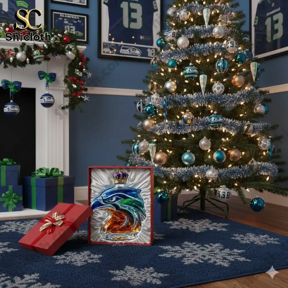 Seattle Seahawks Limited Edition Christmas Gift Whiskey Bottle