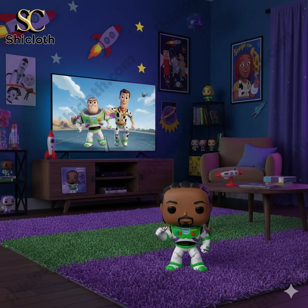 Hip hop astronaut style figurine standing in themed room!