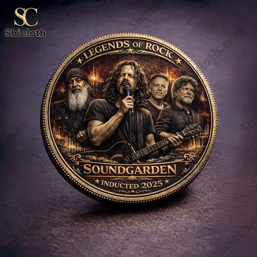 Soundgarden band portrait on legends of rock coin!