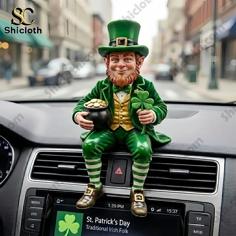 Alternative view of St. Patrick?s Day Leprechaun Desk Companion 3D Resin Figurine