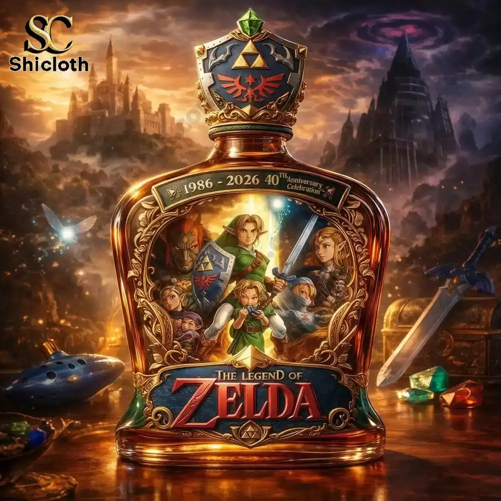 The Legend of Zelda 40th Anniversary Whiskey Bottle Decanter