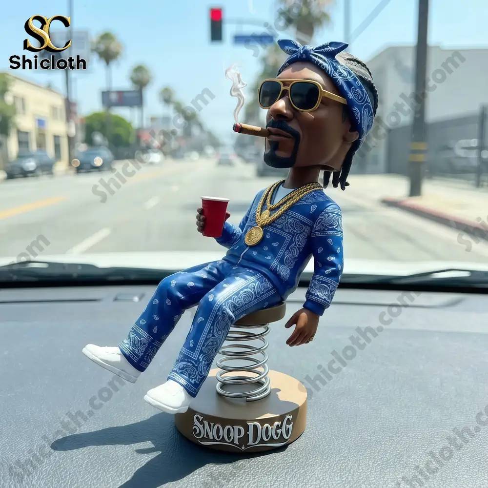 Snoop Dogg blue outfit bobble figure on car dashboard!