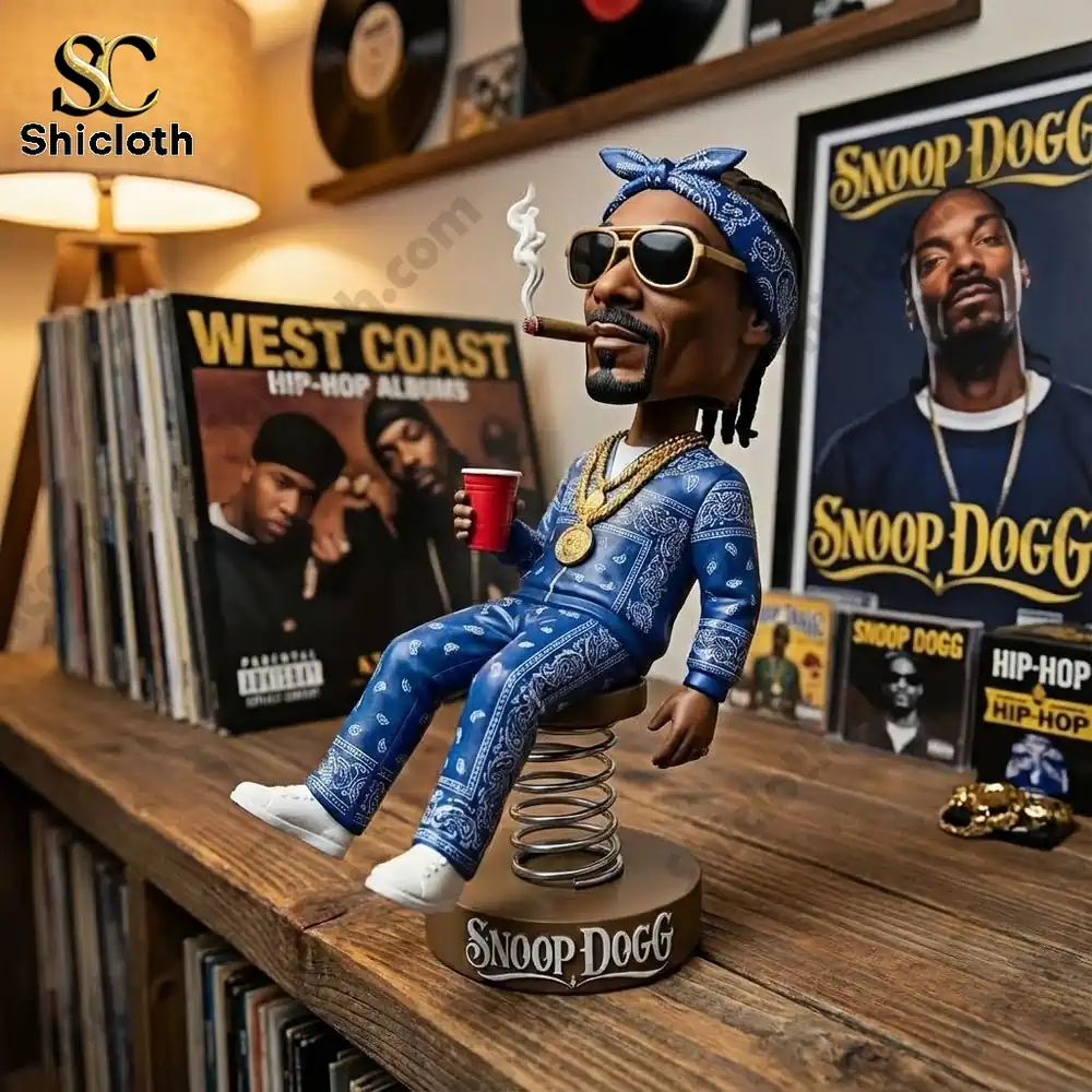 Snoop Dogg blue outfit bobble figure on music shelf!