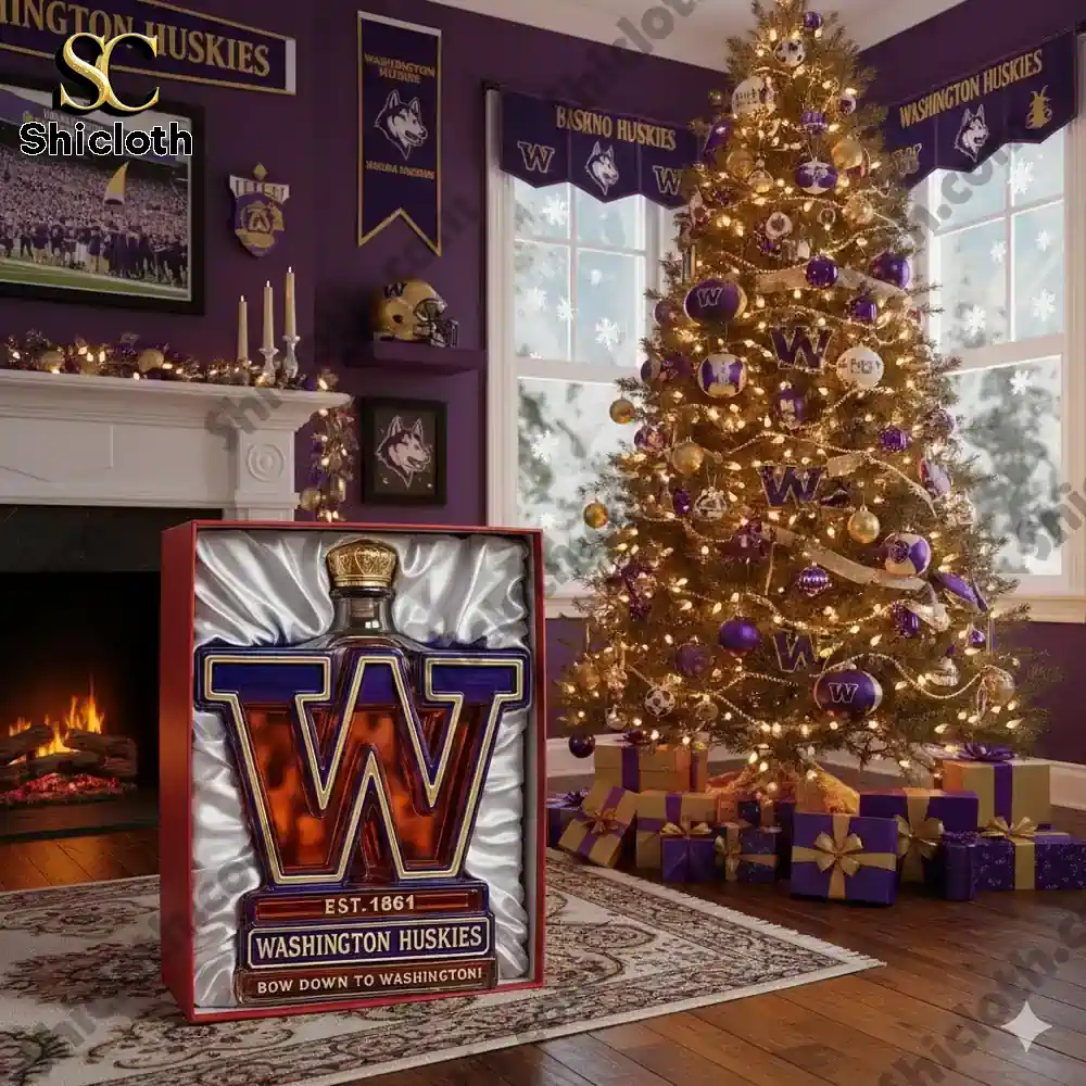 UW Washington Huskies Limited Edition Christmas Gift Whiskey Bottle