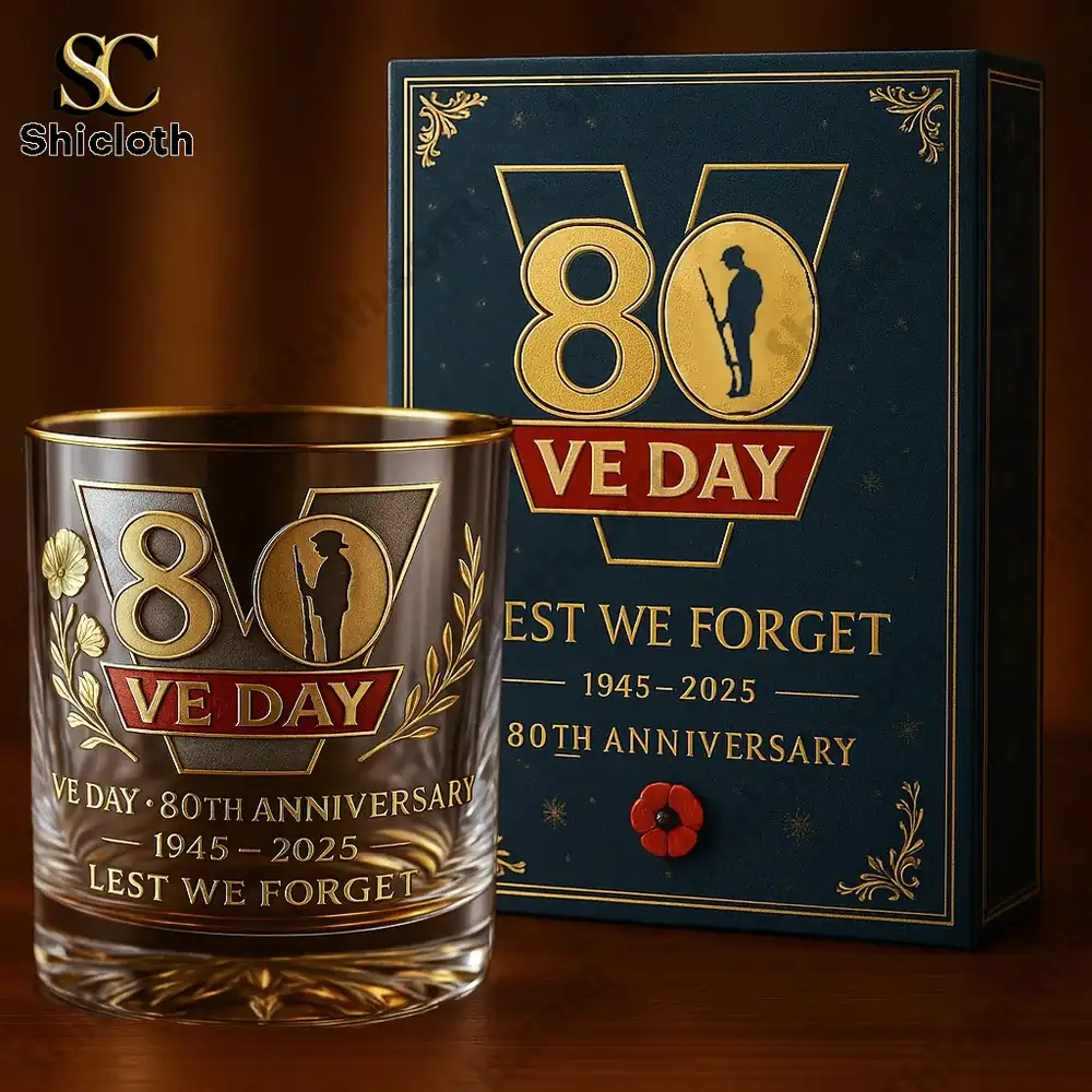 VE Day eightieth anniversary commemorative glass with premium gift box!