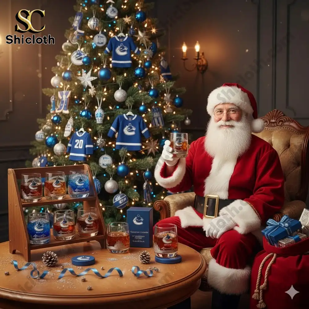 Vancouver Canucks 56th Anniversary Whiskey Glass Christmas Gift