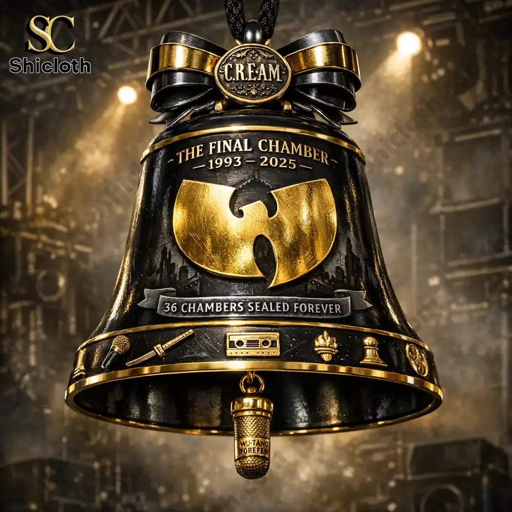 Black and gold Wu Tang themed decorative bell on stage lighting!