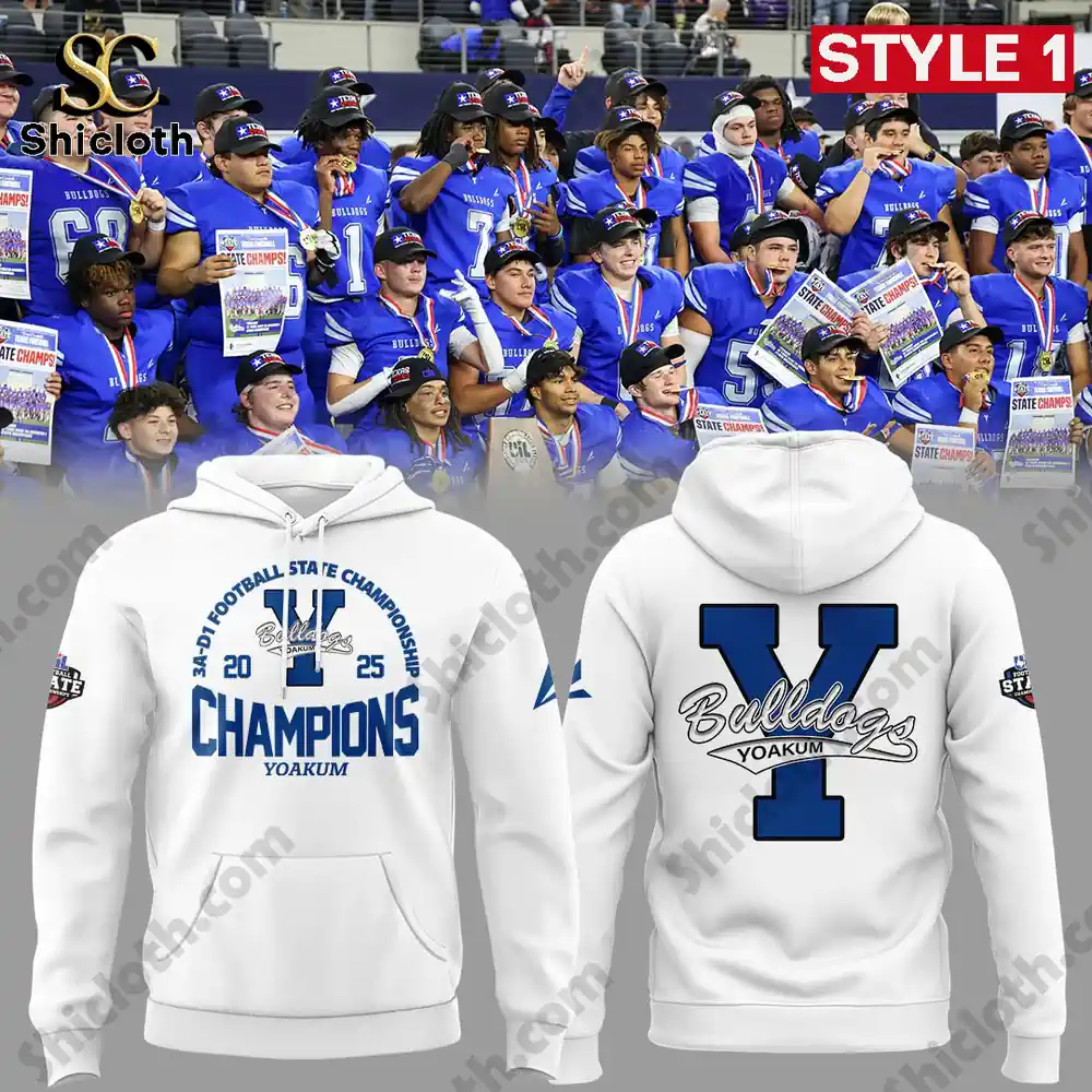 A white champion hoodie with front and back team text displayed!