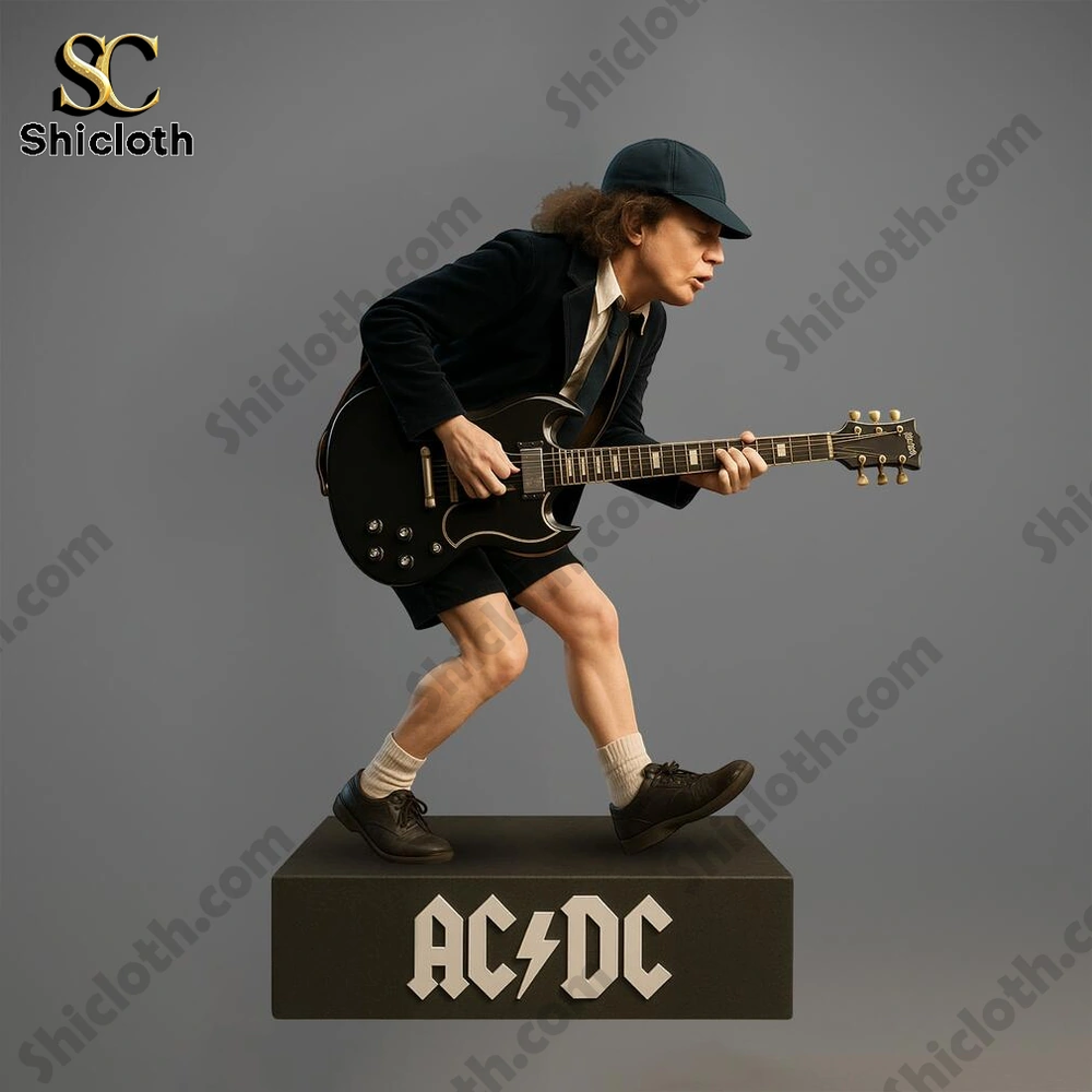 Guitarist figure performing on a display base!