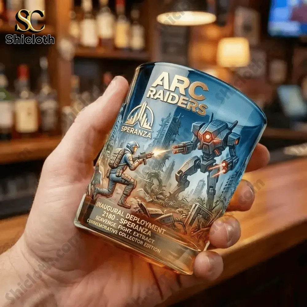 ARC Raiders Inaugural Deployment 2180 Speranza Collector Glass 3 Hand holding Arc Raiders glass at bar!