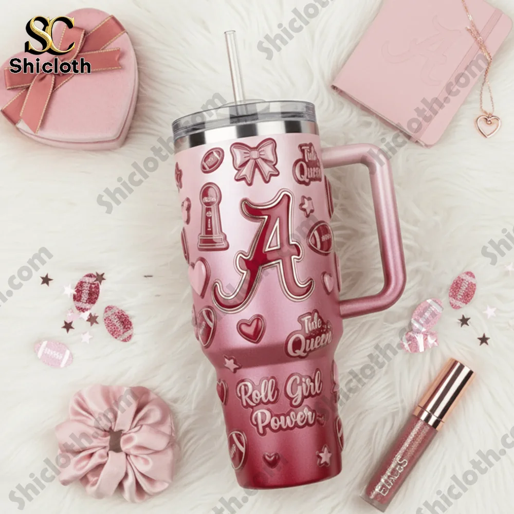 Alabama Crimson Tide Crimson Queen Roll Girl Power Tumbler With Handle