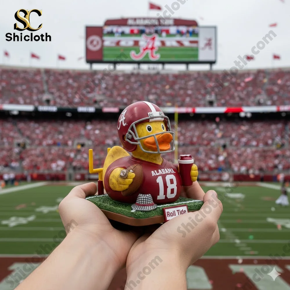 Dolly Parton's 80th Anniversary 1946-2026 Collectible Pop Figure Doll 96 Alabama Crimson Tide rubber duck football figure held in stadium!