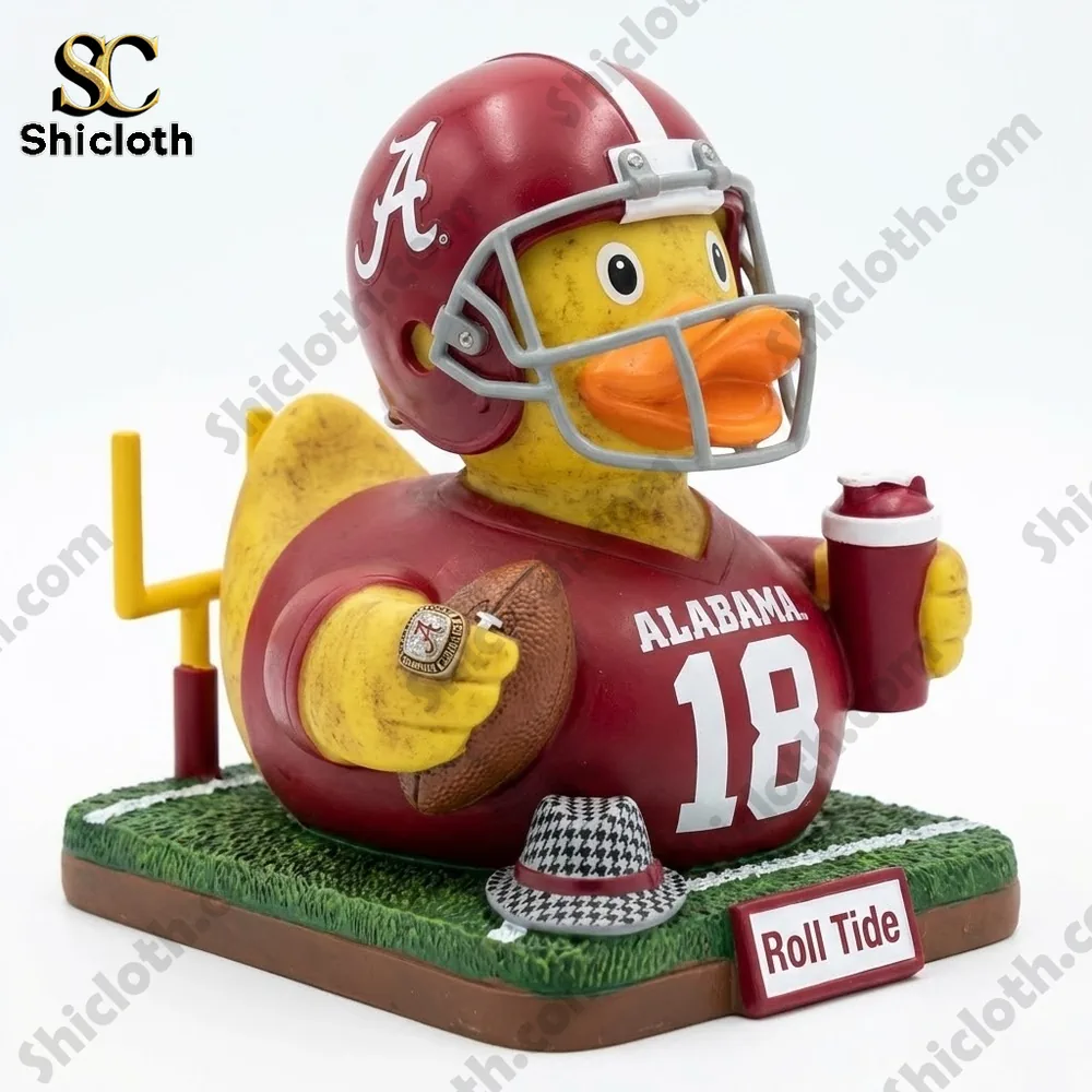Alabama Crimson Tide rubber duck football figure front view!