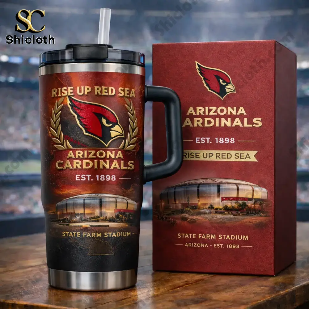 Arizona Cardinals tumbler and gift box with stadium background!