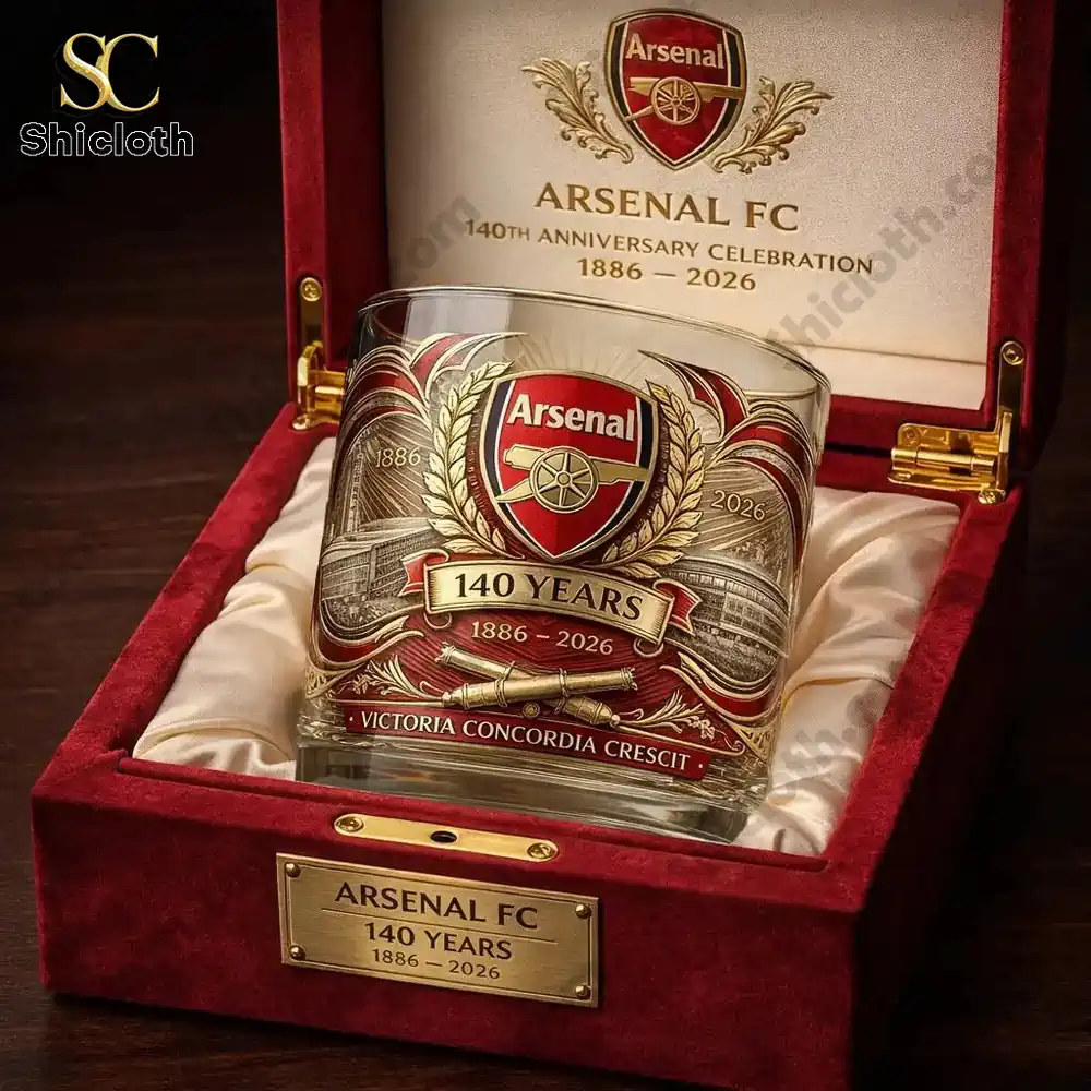 Arsenal 140 years commemorative glass in luxury gift box!