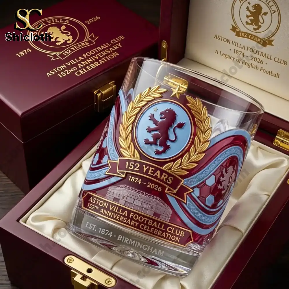Aston Villa anniversary whisky glass in luxury gift box!