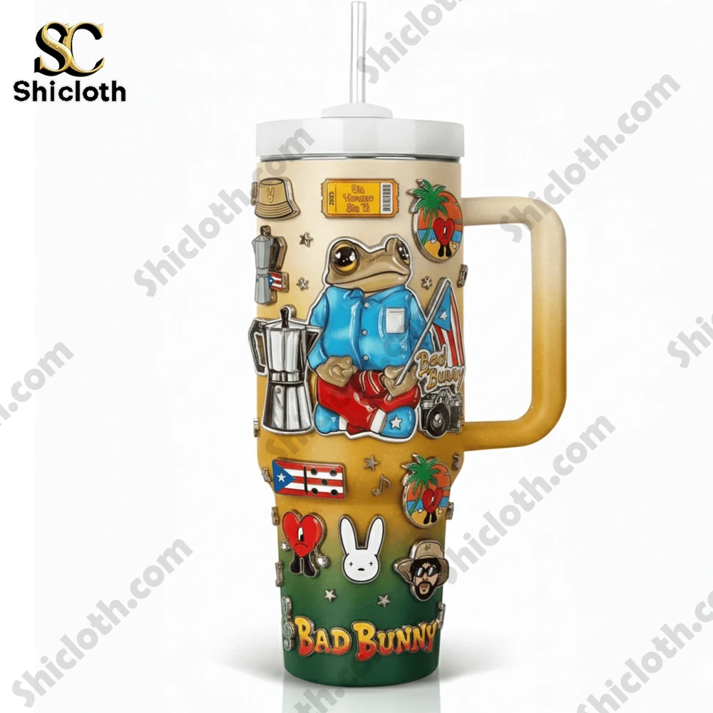 Alternative view of Bad Bunny Puerto Rico 3D Tumbler Cup