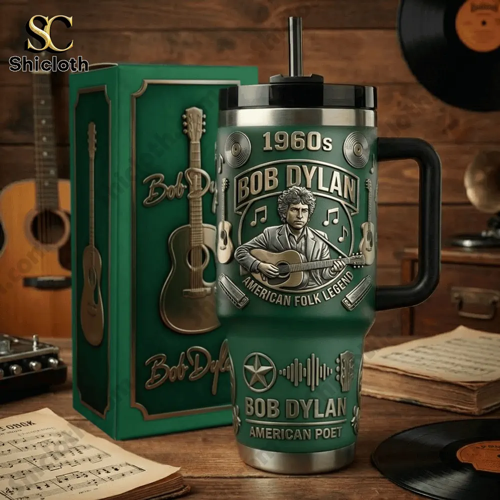 Alternative view of Bob Dylan 1960s American Folk Legend Tumbler Cup