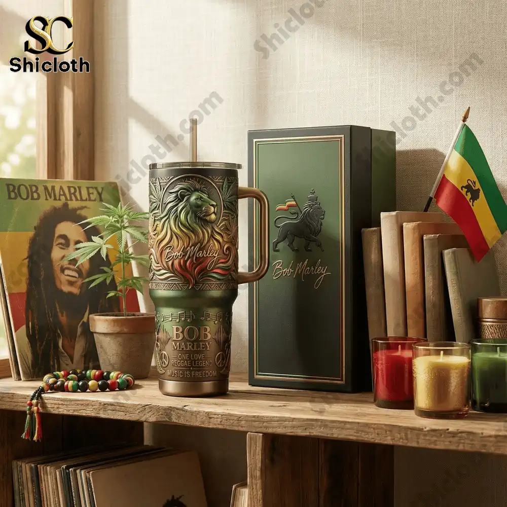 Alternative view of Bob Marley One Love Reggae Legend Music Is Freedom Tumbler