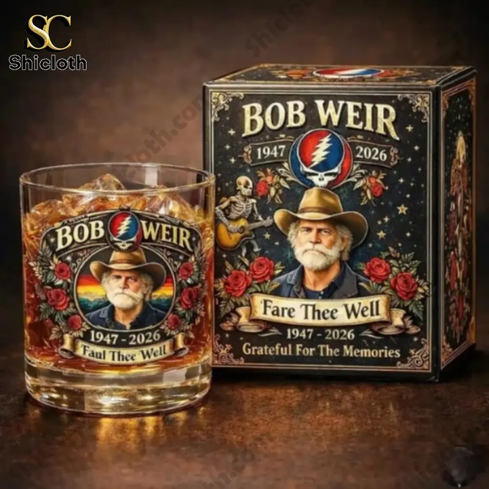 Bob Weir memorial whiskey glass with collectible gift box!