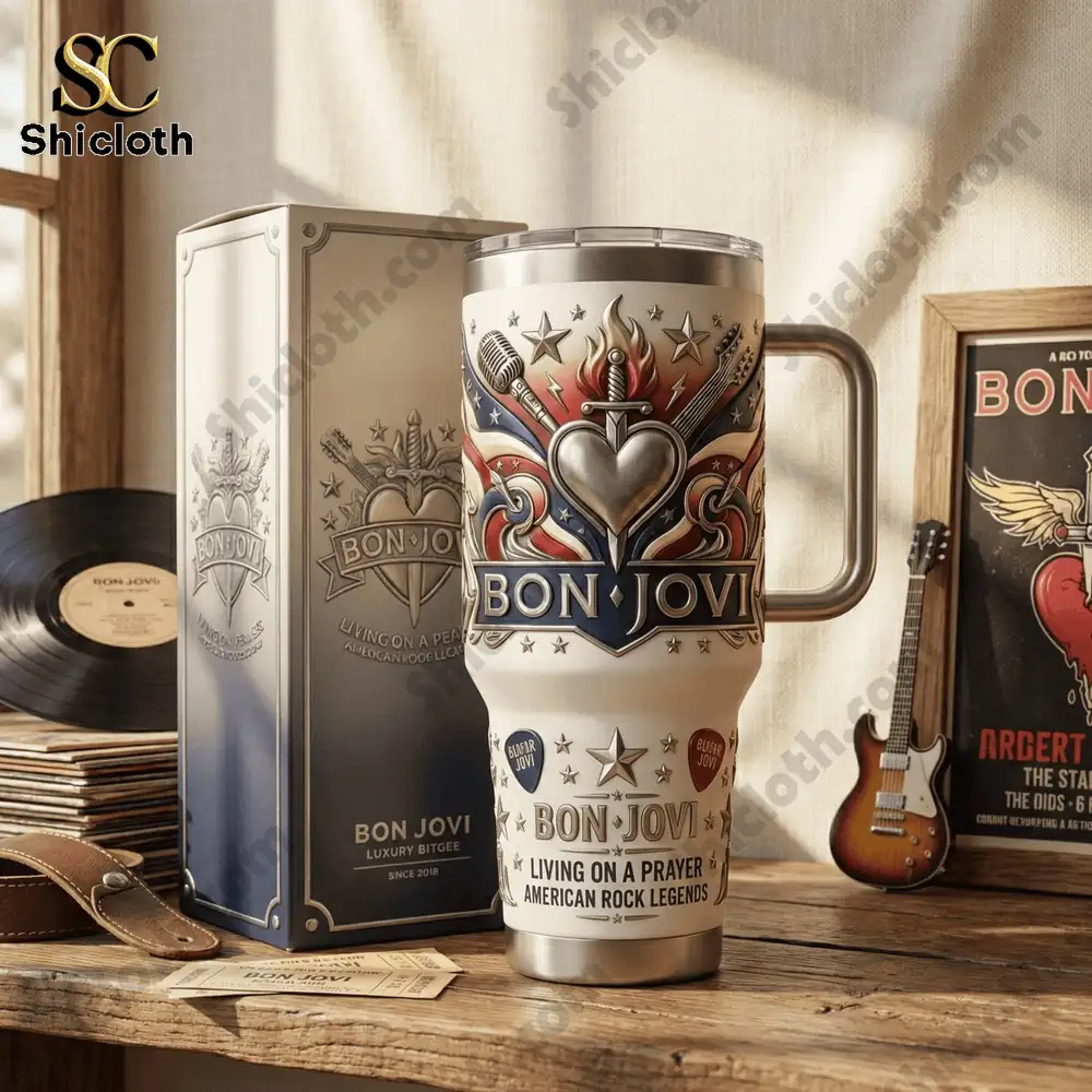Bon Jovi Living On A Prayer American Rock Legends Tumbler