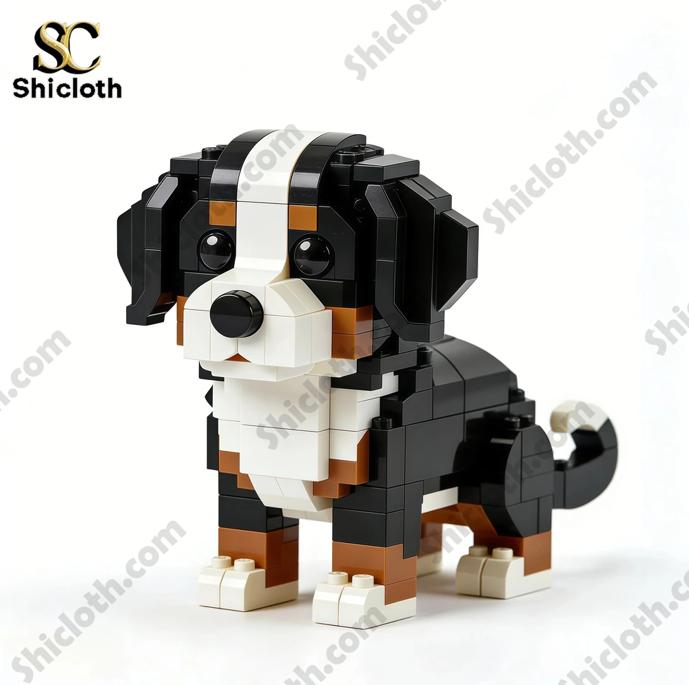 Block dog figure on white background!