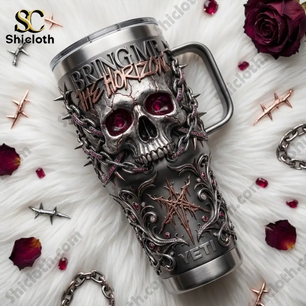 Alternative view of Bring Me The Horizon 40oz Yeti Tumbler With Handle