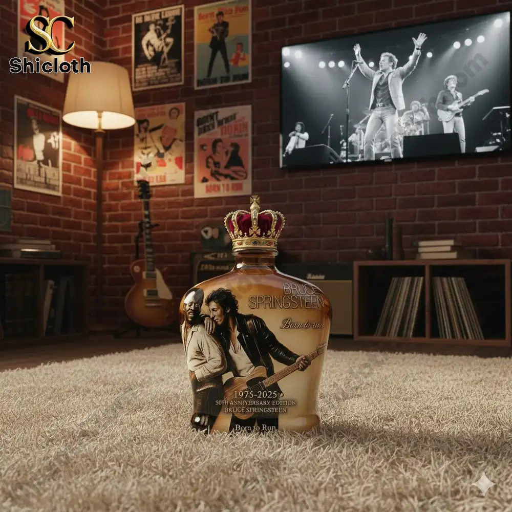 Demogorgon Sculpted Whiskey Glass 26 Bruce Springsteen themed decorative bottle in music room!