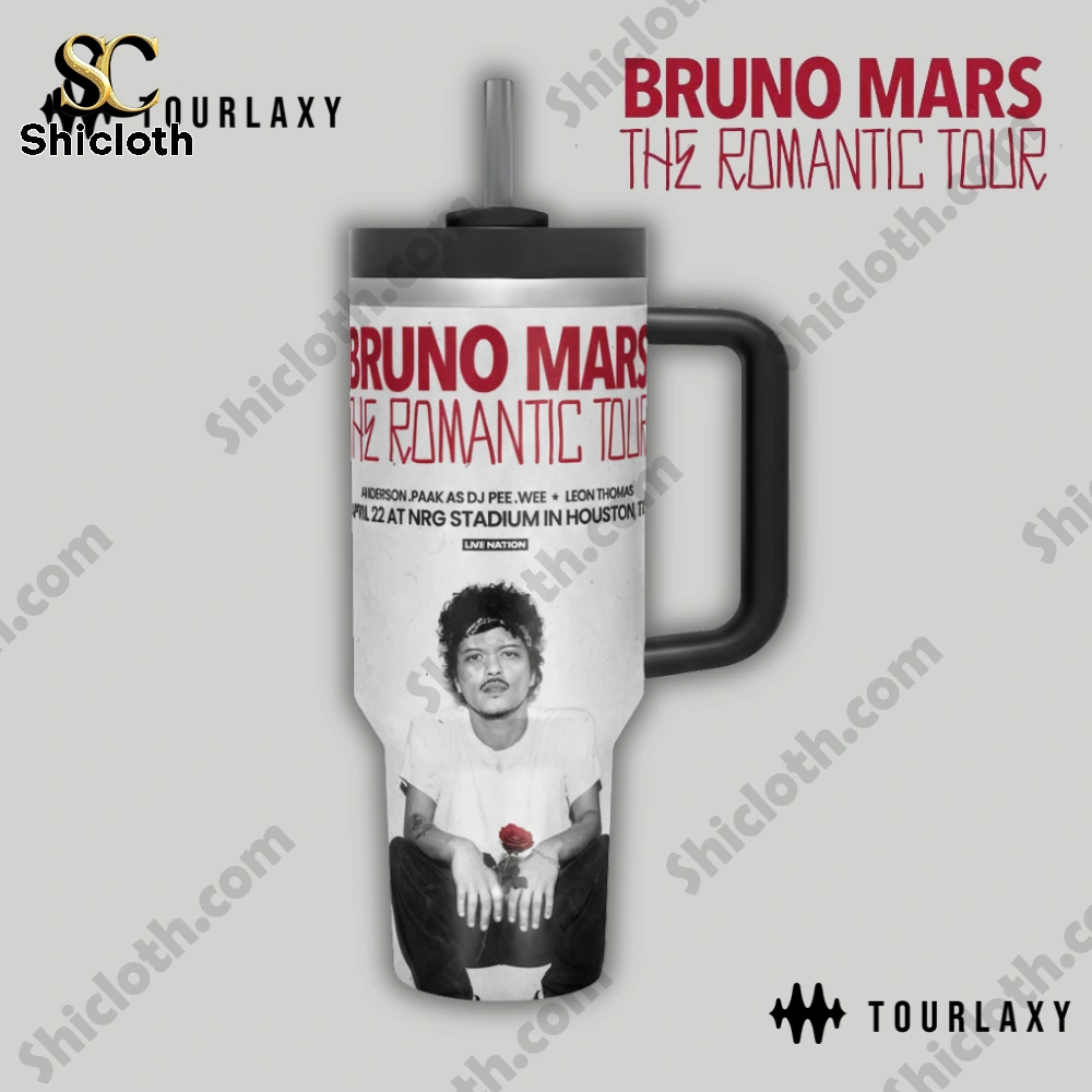 Alternative view of Bruno Mars 2026 Tour  Romantic Tour Tumbler Cup